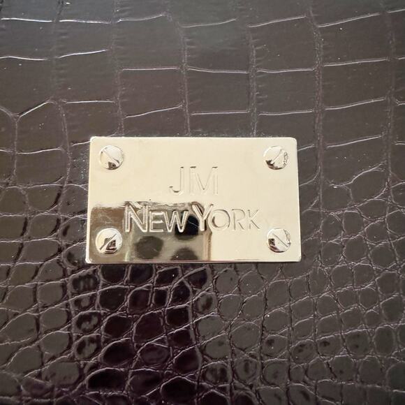 JM New York Luxury Tote Dark Brown Croc Pattern Lap Top Safe Large 16x12x5.5 New - Picture 3 of 10